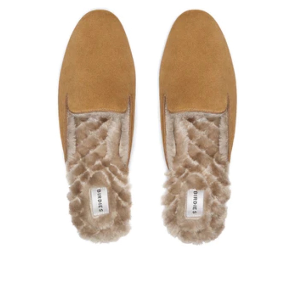 Birdies The Phoebe Mule Slipper Camel Faux Fur Size 10 (color sold out)